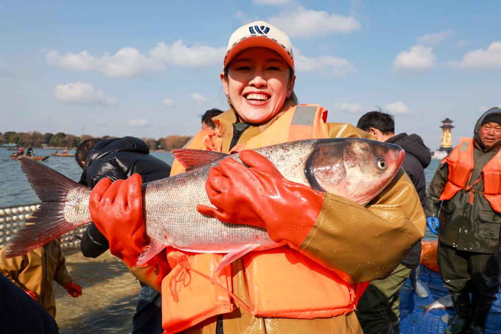 江蘇泰州：溱湖冬捕年味濃