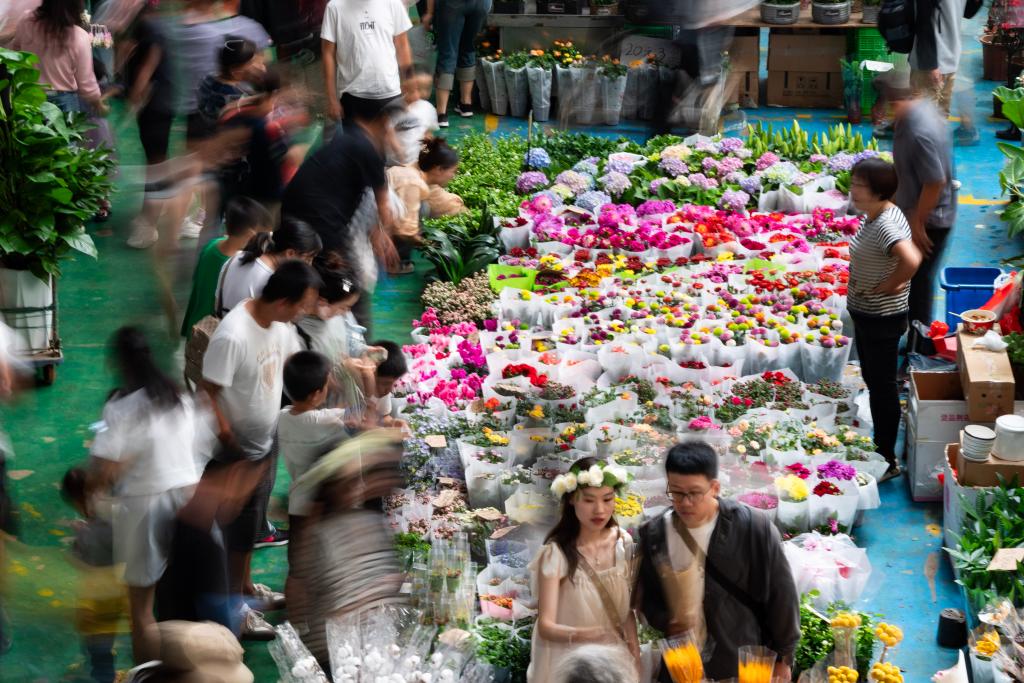 雲南斗南：假日花市人氣旺