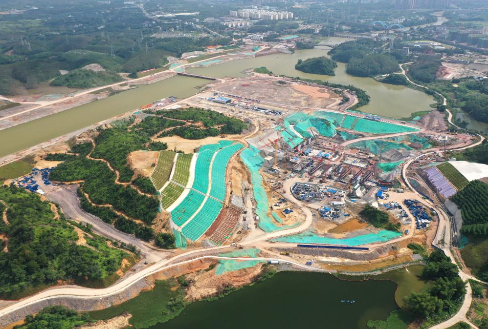 新華全媒+丨西部陸海新通道骨幹工程平陸運河建設掠影