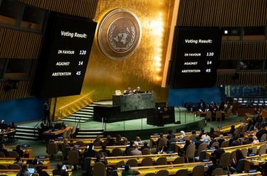 聯大通過決議呼籲以巴衝突方實行人道主義休戰