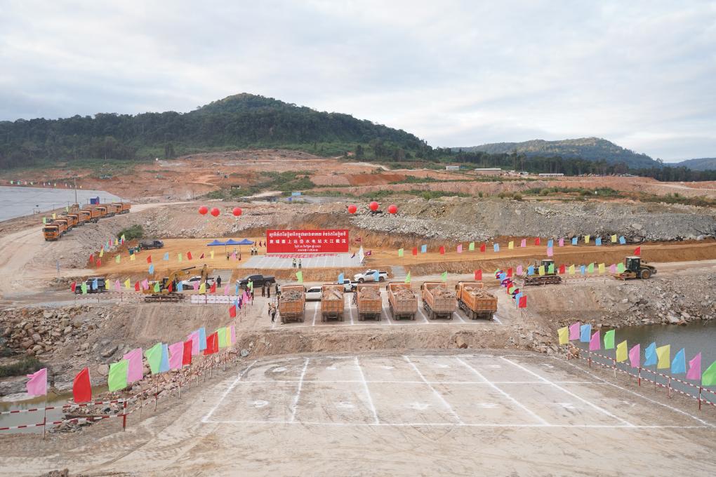 中企投資建設的柬埔寨水電站成功截流
