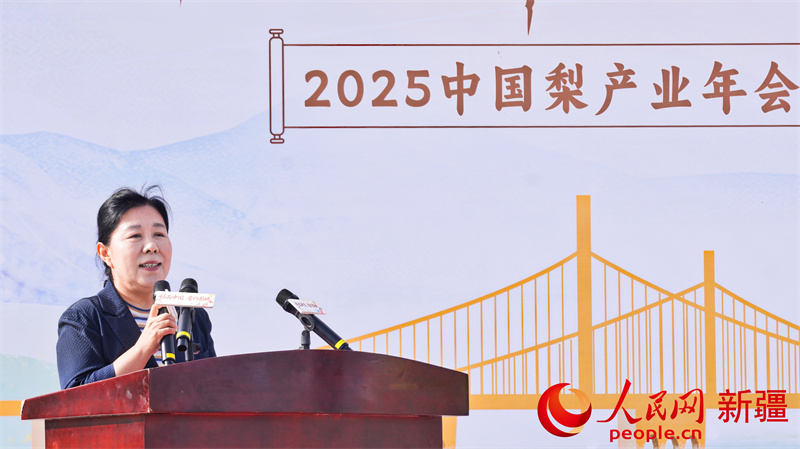 巴州黨委副書記、州長阿西克特致辭。人民網 李欣洋攝 巴州黨委副書記、州長阿西克特致辭。人民網 李欣洋攝